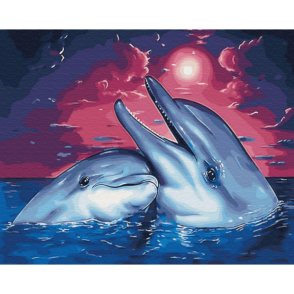Картина по номерам Тварини, птахи та риби - Дельфіни