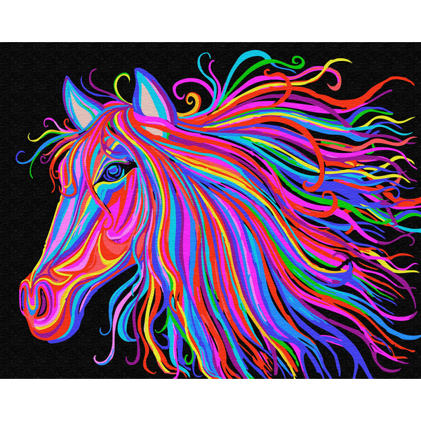 Картина по номерам Поп Арт - Веселковий скакун