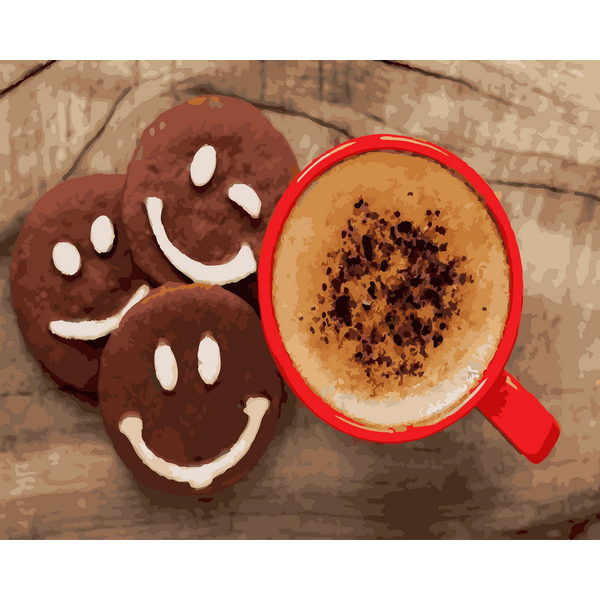 Картина по номерам Натюрморти - Кава з печивом