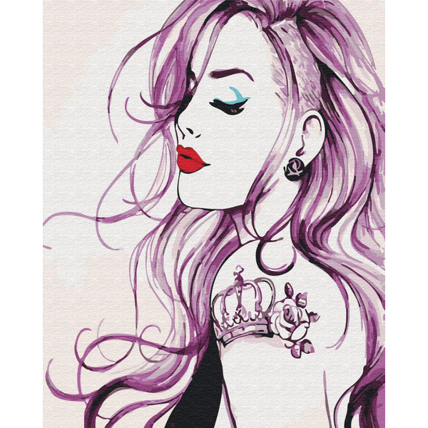 Картина по номерам Для початківців - Дівчина з татуюванням