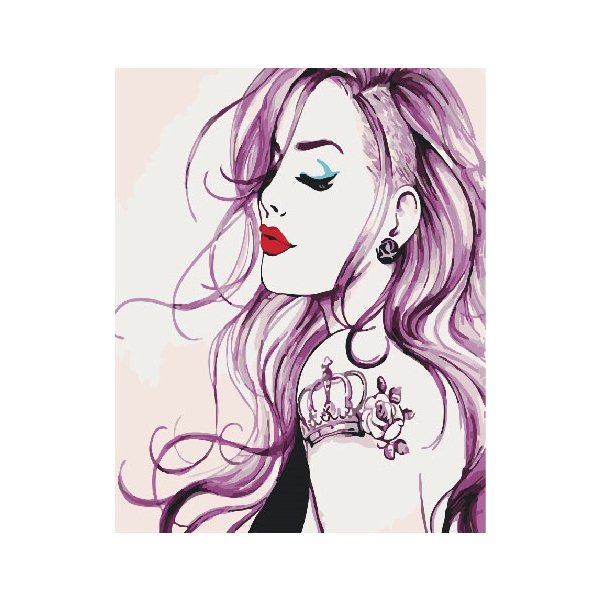 Картина по номерам Для початківців - Дівчина з татуюванням