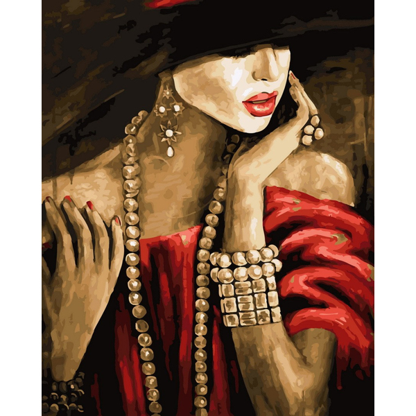 Картина по номерам Люди на картинах - Дорожче перлів