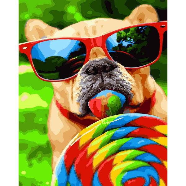 Картина по номерам Тварини, птахи та риби - Літній песик