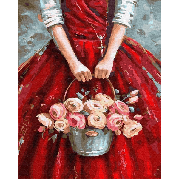 Картина по номерам Квіти - Цветы в корзине