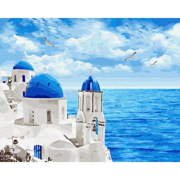 Картина по номерам Города - Хмари Санторіні