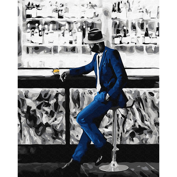 Картина по номерам Люди на картинах - Мужчина у бара