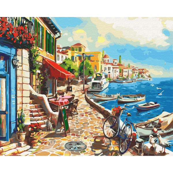 Картина по номерам Природа - Приморський городок