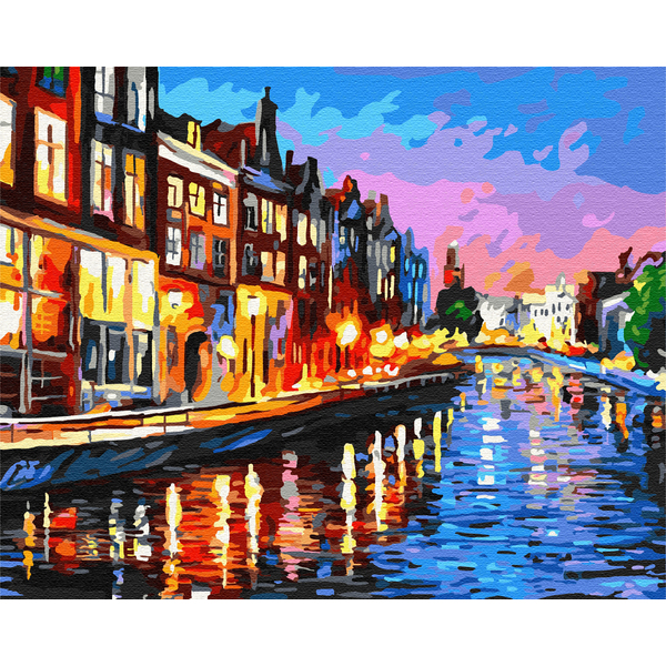 Картина по номерам Города - Амстердам вночі