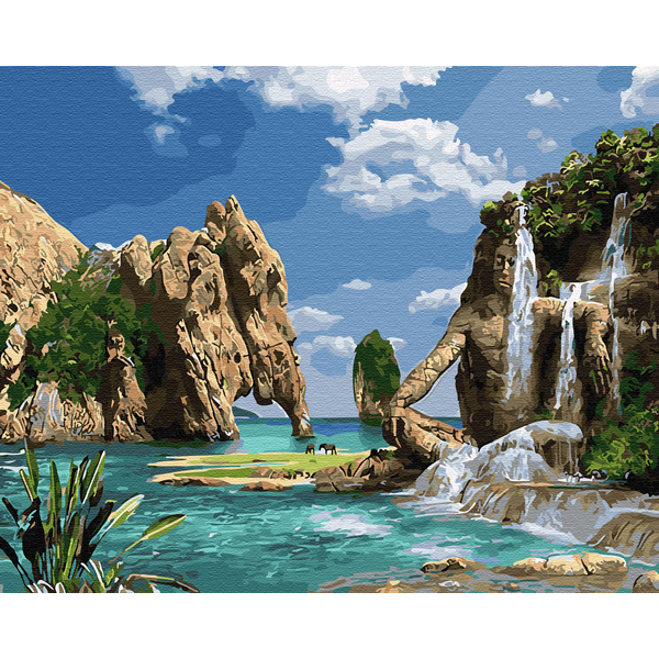 Картина по номерам Природа - Лагуна між скелями