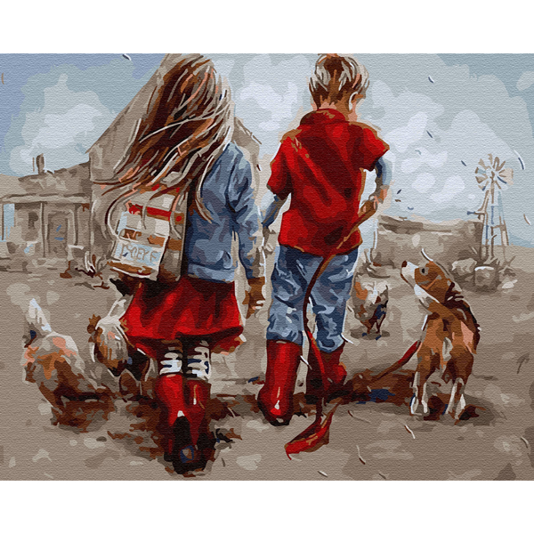 Картина по номерам Люди на картинах - Детство в деревне