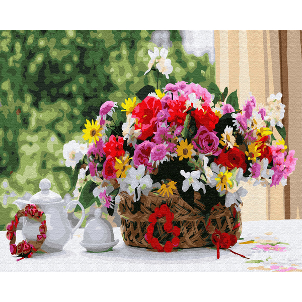Картина по номерам Квіти - Різнобарвний букет