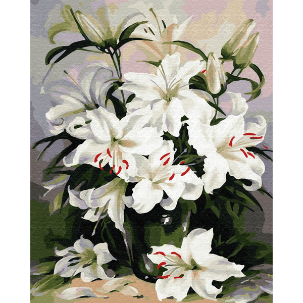 Картина по номерам Квіти - Ніжні лілії