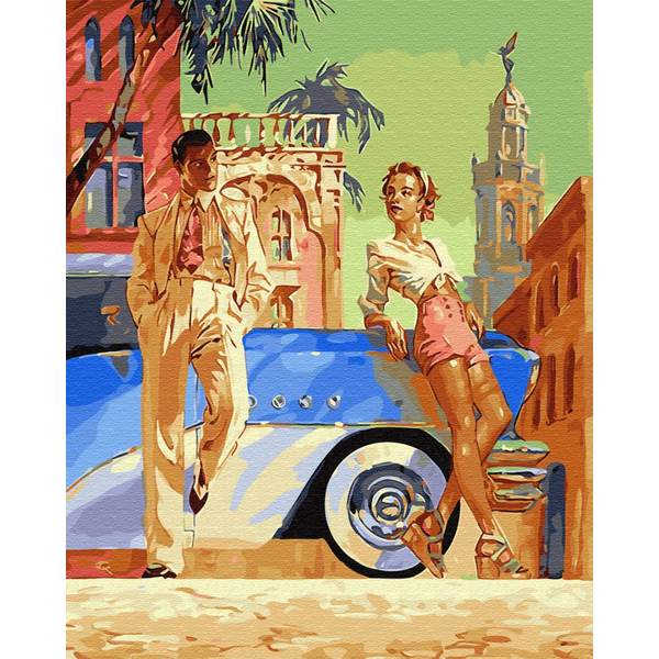 Картина по номерам Люди на картинах - Вінтажна пара
