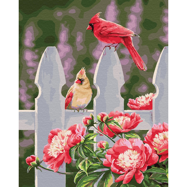 Картина по номерам Тварини, птахи та риби - Розовые птички