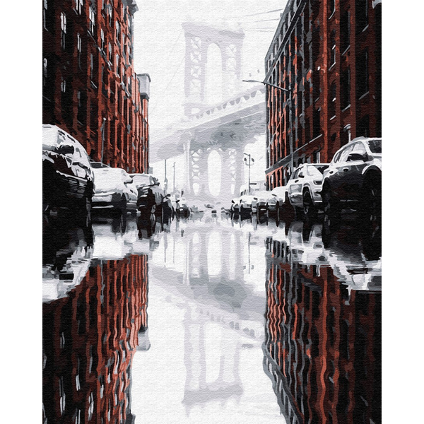 Картина по номерам Города - Місто після дощу