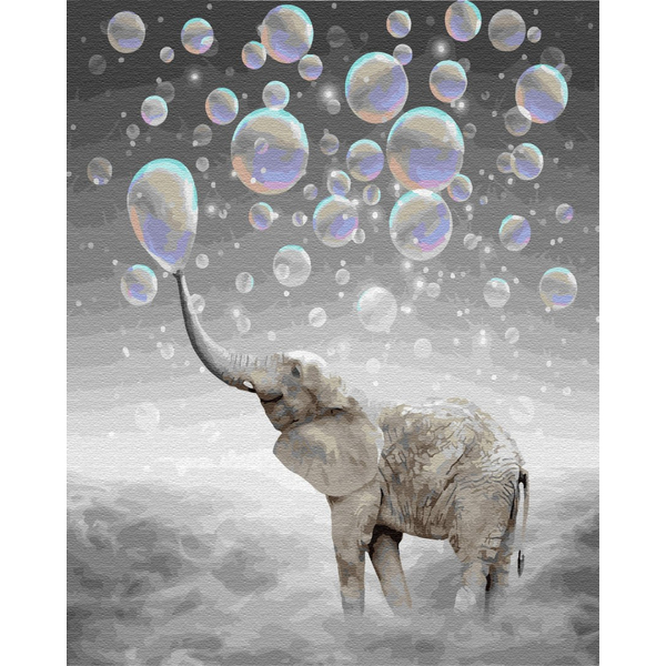 Картина по номерам Тварини, птахи та риби - Слон в хмарах