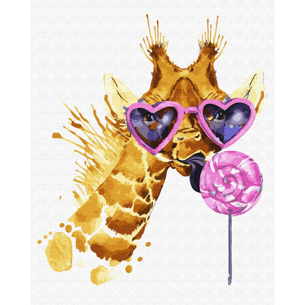 Картина по номерам Поп Арт - Жираф ласун