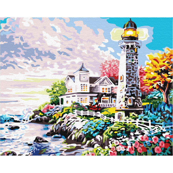 Картина по номерам Природа - Дом у маяка