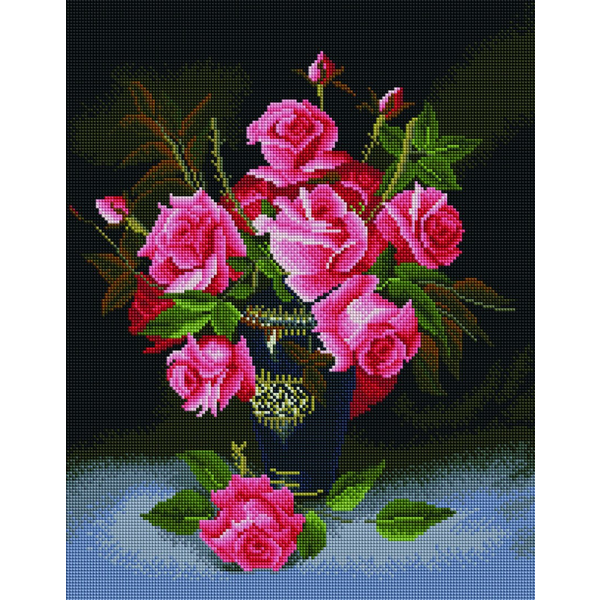 Алмазна мозаїка 40х50 - Букет алых роз