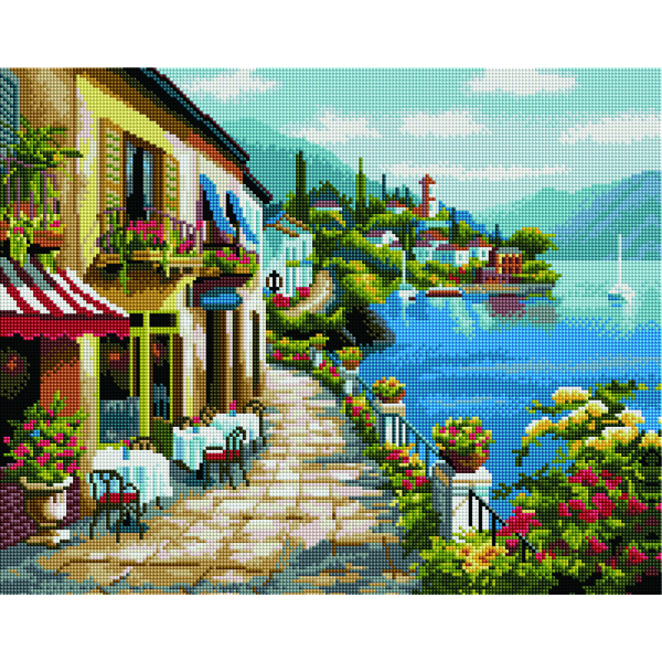 Алмазна мозаїка 40х50 - Набережная у гор
