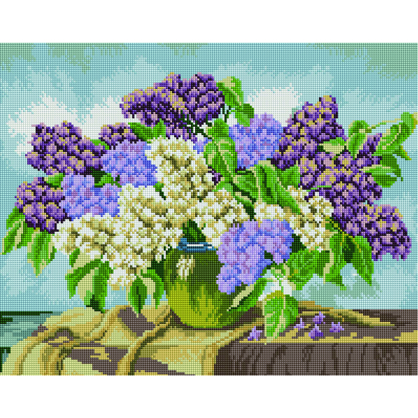 Алмазна мозаїка 40х50 - Букет разноцветной сирени