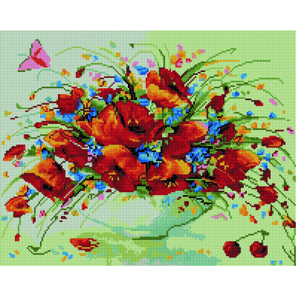 Алмазна мозаїка 40х50 - Маки полевые