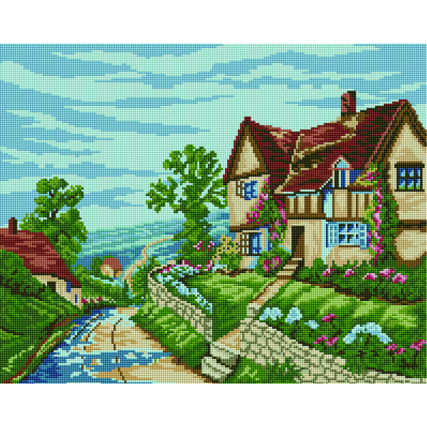 Алмазна мозаїка 40х50 - Домик в деревне
