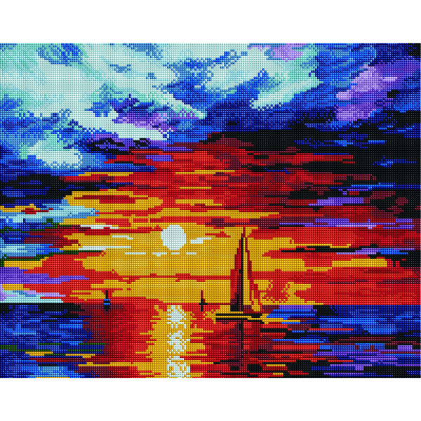 Алмазна мозаїка 40х50 - Парус на закате