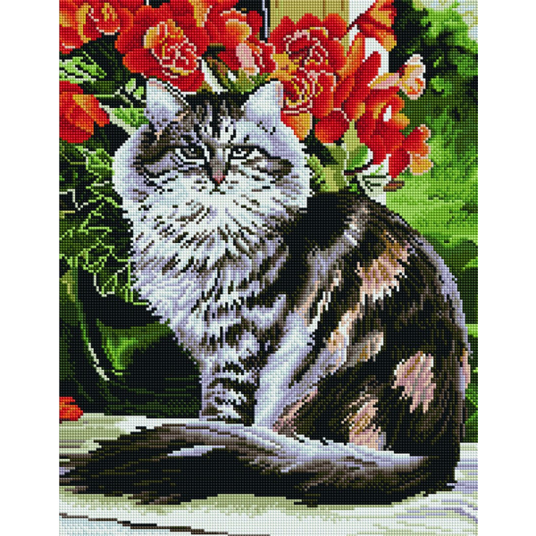 Алмазна мозаїка 40х50 - Пушистый кот