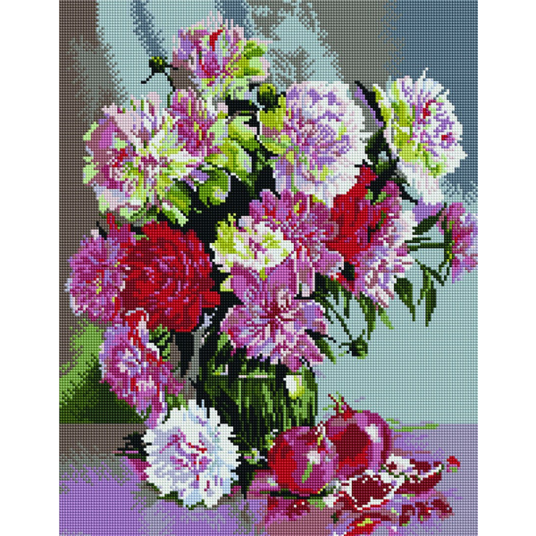 Алмазна мозаїка 40х50 - Півонії з гранатом