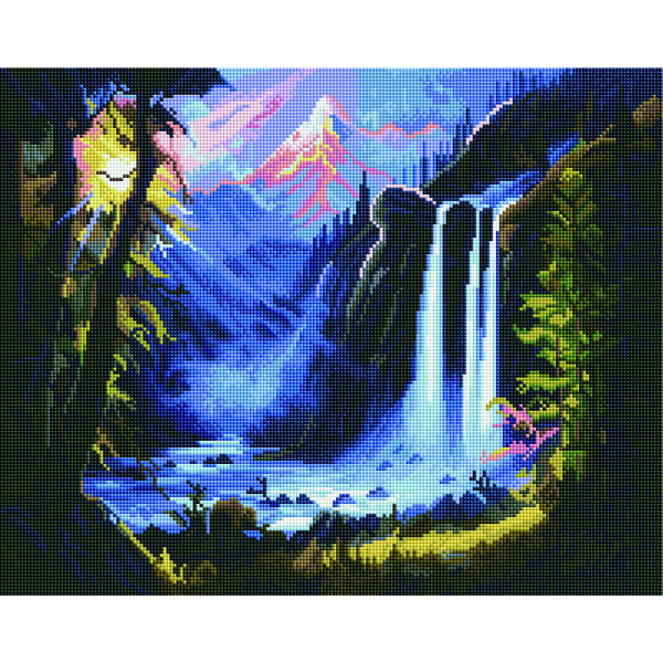 Алмазна мозаїка 40х50 - Водопад в горах