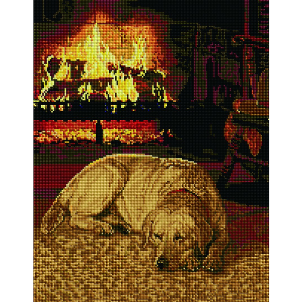 Алмазна мозаїка 40х50 - Любимец у камина