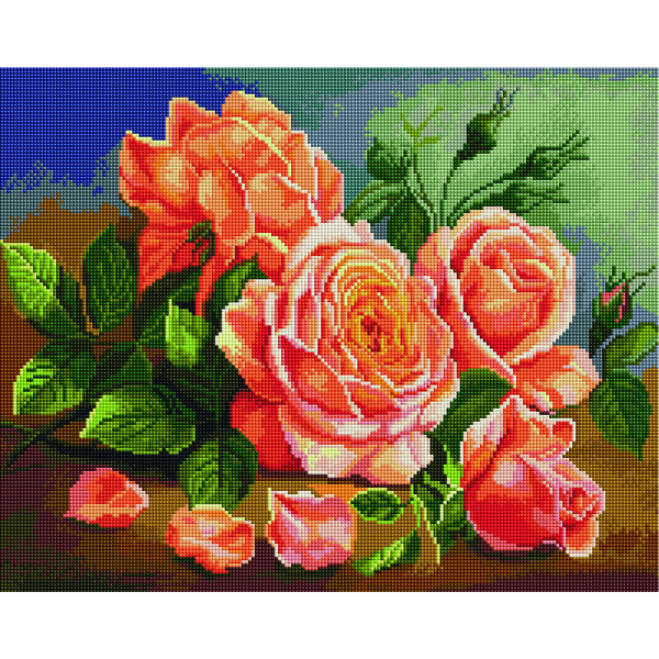 Алмазна мозаїка 40х50 - Нежные розовые розы