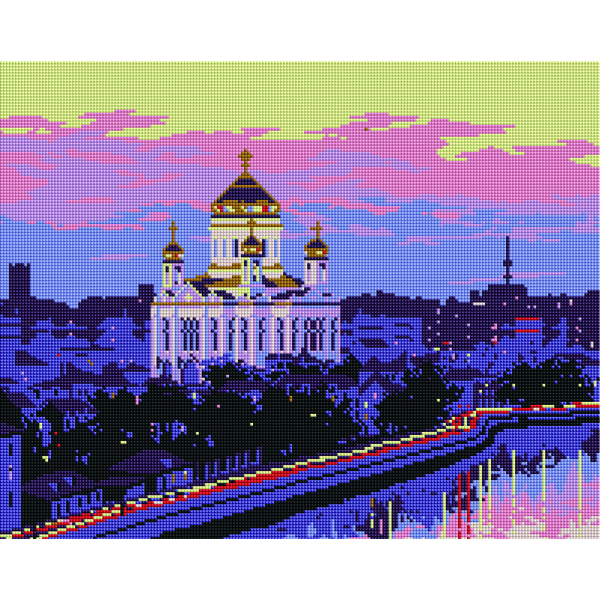 Алмазна мозаїка 40х50 - Андреевская церковь на закате