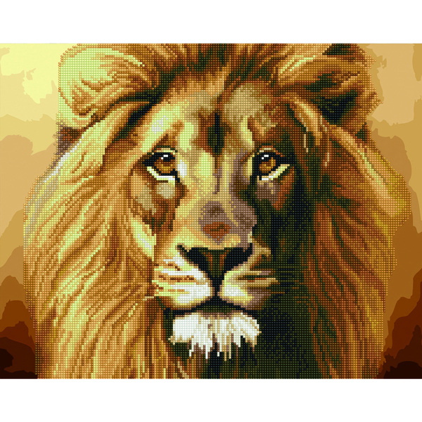 Комбінована алмазна мозаїка - Могутній лев