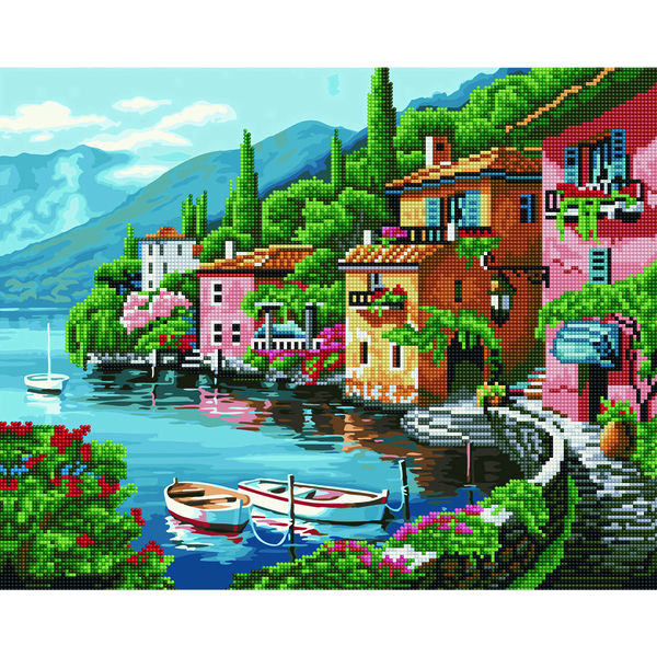 Комбінована алмазна мозаїка - Приморська вуличка