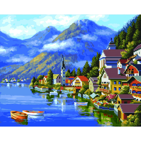 Комбінована алмазна мозаїка - Місто-казка
