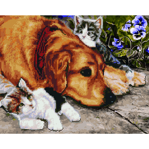 Комбінована алмазна мозаїка - Друзі на віки