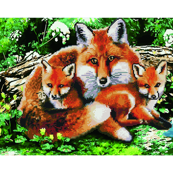 Комбінована алмазна мозаїка - Лисиця-захисниця