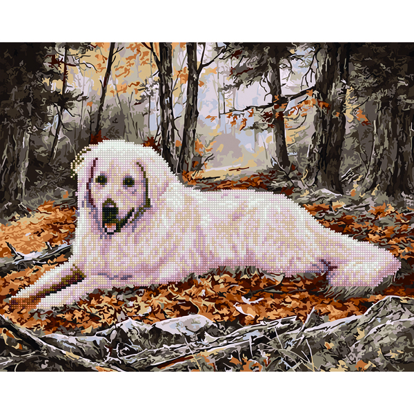 Комбінована алмазна мозаїка - Мисливський пес