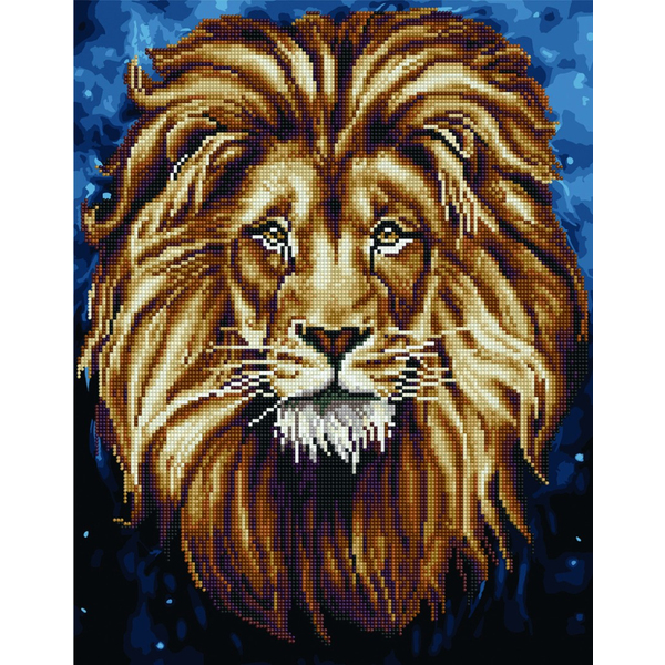 Комбінована алмазна мозаїка - Король звірів