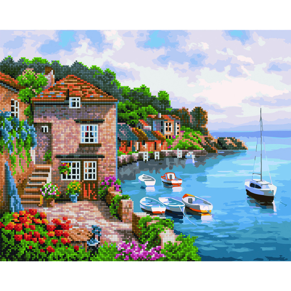 Комбінована алмазна мозаїка - Містечко біля моря