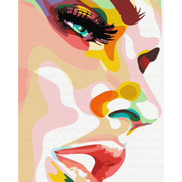 Картина по номерам Поп Арт - Профіль у фарбах