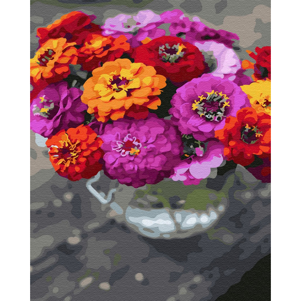 Картина по номерам Квіти - Букет з дитинства