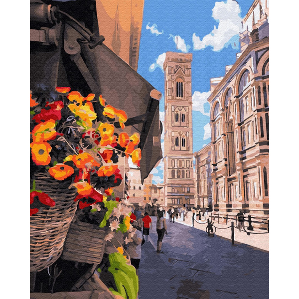 Картина по номерам Города - Квітковий кіоск Флоренції