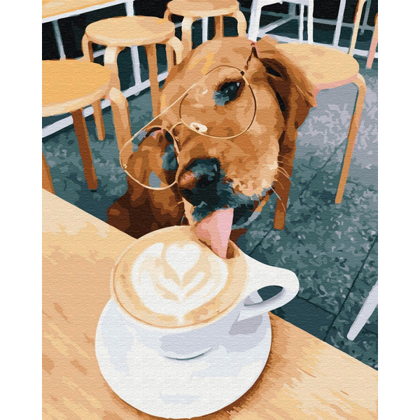 Картина по номерам Тварини, птахи та риби - Кава для улюбленця