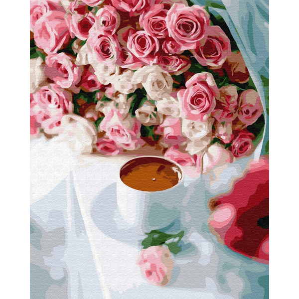 Картина по номерам Квіти - Кава для коханої