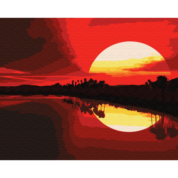 Картина по номерам Пейзажі - Огненный закат