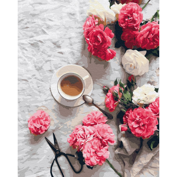 Картина по номерам Квіти - Квіткова кава