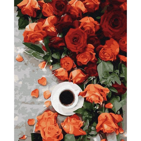Картина по номерам Авторські колекції - Кава з запахом троянд